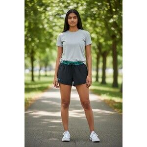 Under Armour Black Athletic Shorts with Teal Waistband M